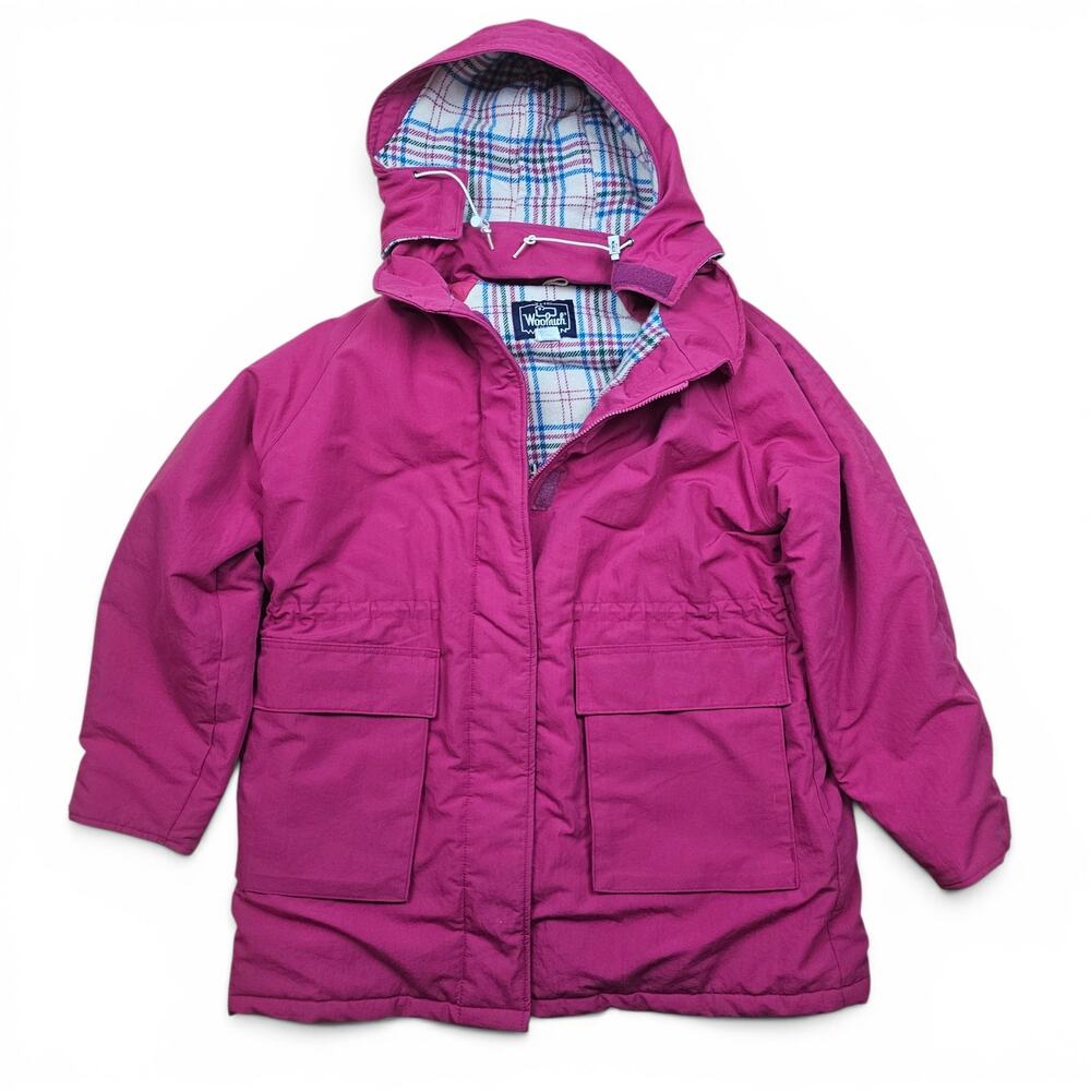 THE WOOLRICH WOMAN Hooded Wool Lined Parka Women's XL VTG 80's USA Heritage